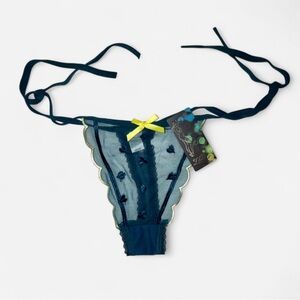 NEW Sheer Mesh Tie Strap Thong - Medium